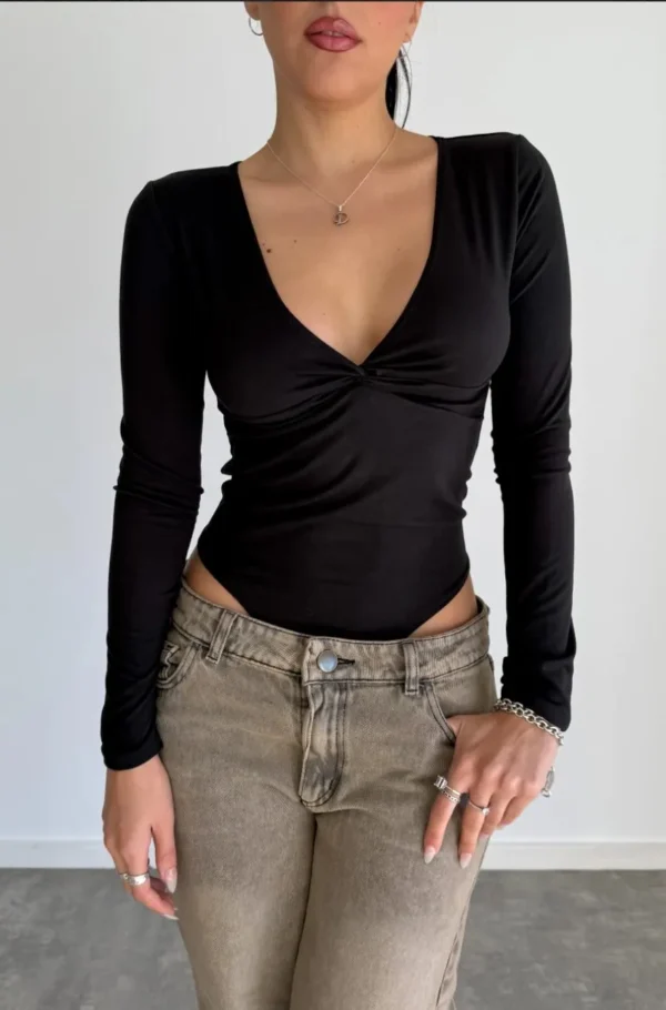 Body Lycra Escote En V 2