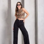 Jean Negro Cargo Wid Leg