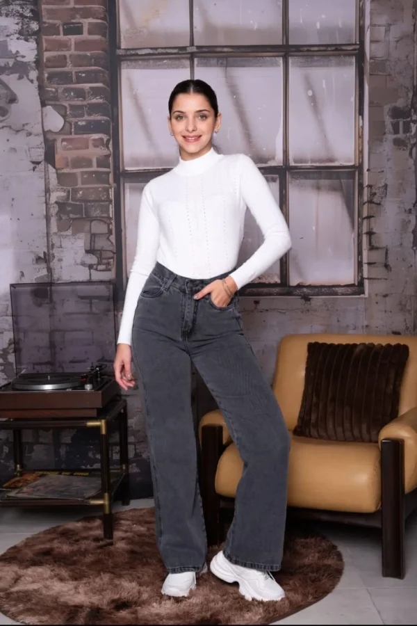Jean Wid Leg Gris 3