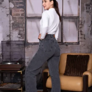 Jean Wid Leg Gris