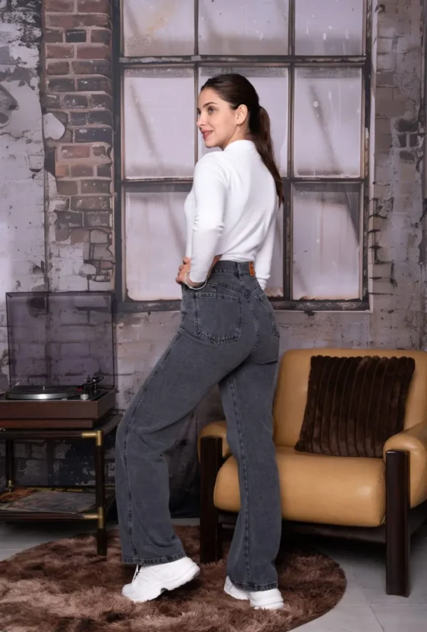 Jean Wid Leg Gris