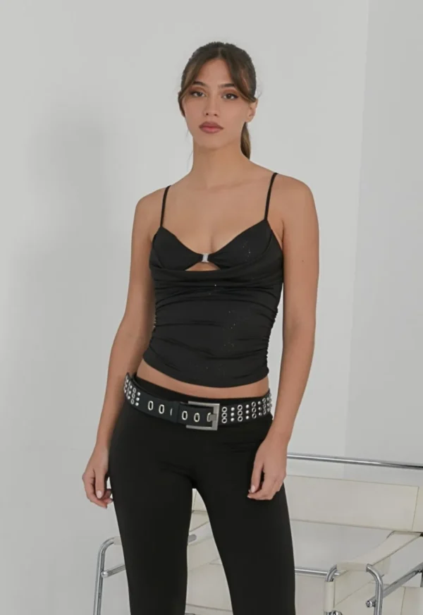 Top De Brillos Tao Con Glitter Y Hebilla 2